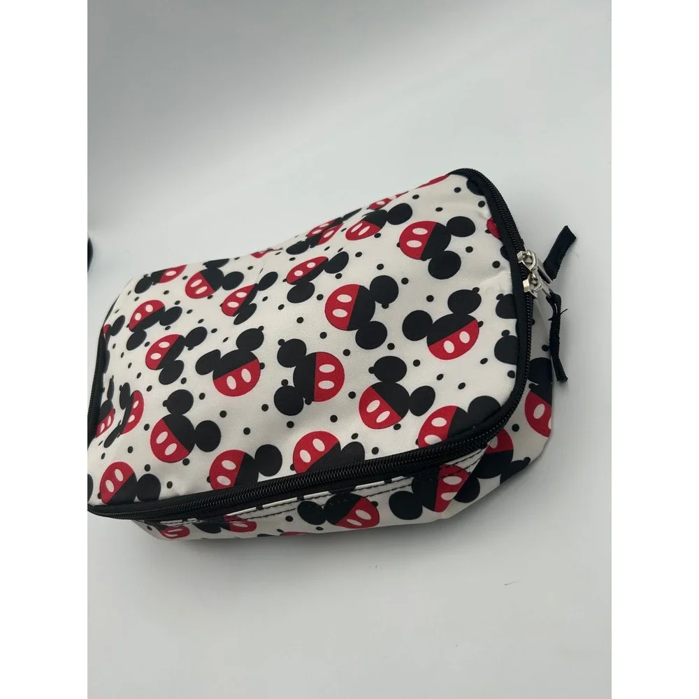 Disney Mickey Mouse Bioworld Travel Pouch Cosmetic Bag White Red Black B736
